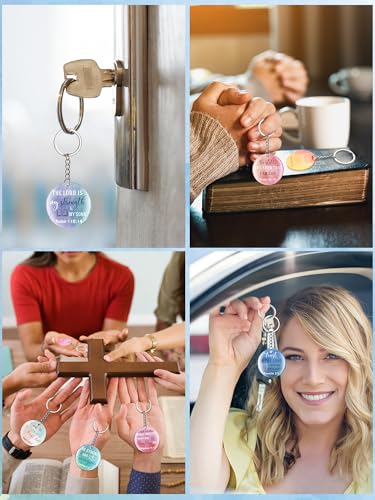 Janmercy 120 Pcs Acrylic Christian Keychain Bulk for Women - style: Watercolor