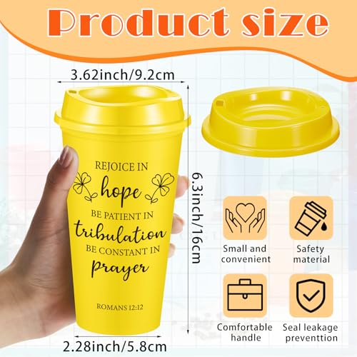 FillTouch 12 Pcs Christian Cups Bulk for Women, Bible, Colorful - color: Colorful