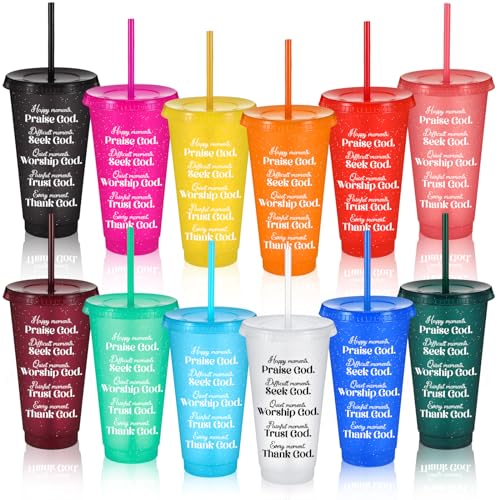 Tioncy 12 Packs Christian Tumblers Bulk for Men Women, Sweet Color - color: Sweet Color