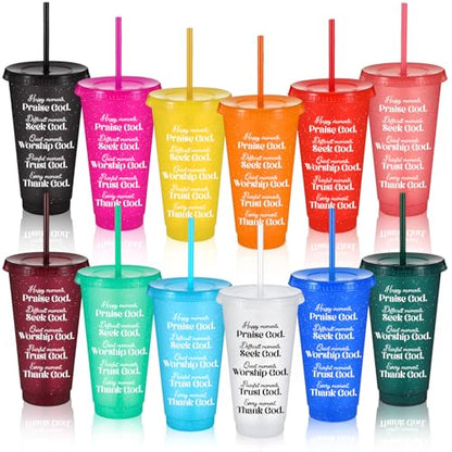 Tioncy 12 Packs Christian Tumblers Bulk for Men Women, Sweet Color - color: Sweet Color