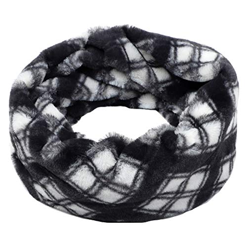 LA CARRIE Womens Leopard Print Infinity Scarf Loop Circle Neck Warmer - color: Black Plaid