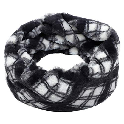 LA CARRIE Womens Leopard Print Infinity Scarf Loop Circle Neck Warmer - color: Black Plaid