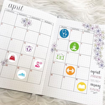 900 Pcs Colorful Calendar and Planner Stickers, Mini Daily Reminder Labels, 0.5 Inch, for Journal, Scrapbook, Fitness, Birthday, Reading,Appointments