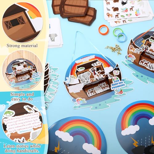 Tenceur 25 Sets DIY Noah's Ark Animal Sticker Scene Kit