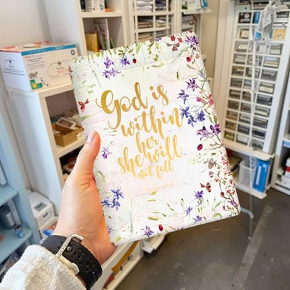 BQXH Floral Christian Notebook, Psalm 46 5 Christian Journal for Women - color: Multi 1307