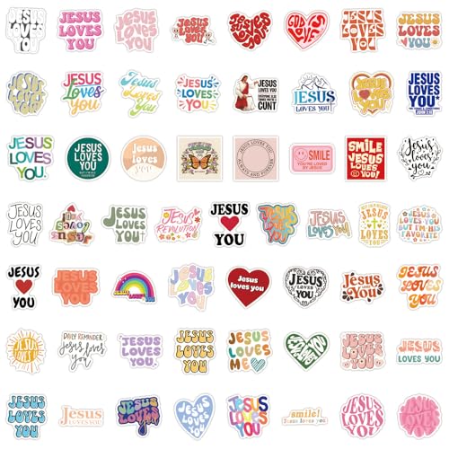 Jesus Faith Stickers Pink Bible Verse Decals for Christian Teen Adult 55PCS - color: Jesus