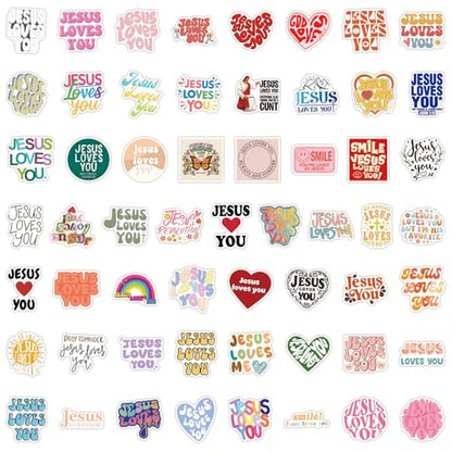 Jesus Faith Stickers Pink Bible Verse Decals for Christian Teen Adult 55PCS - color: Jesus