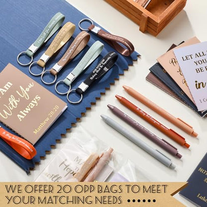 Eersida 80 Pcs Bulk Christian Gifts Notebooks Pens Keyring Church， stylish - color: Stylish, style: Bible