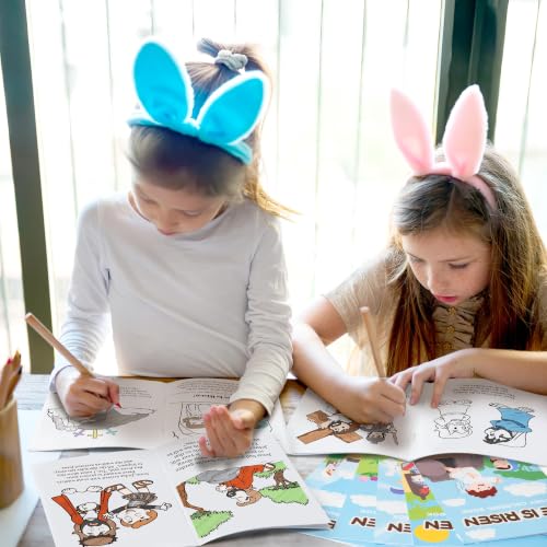Bulk Easter Coloring Books, 24Pcs He is Risen Mini Drawing Booklet for Kids - style: Easter Story