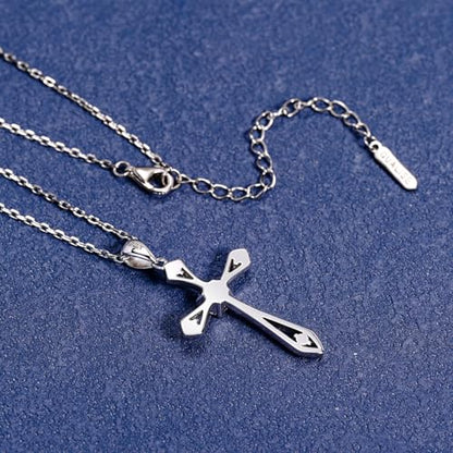 Cross Necklace for Women,925 Sterling Silver Faith Jewerly Gift - color: 12-December-Blue Topaz