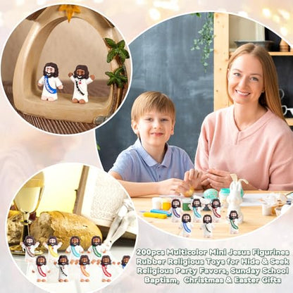 Little Mini Jesus Figures, Tiny Brown, Black, Baby Jesus Loves You Figures - size: 200pcs