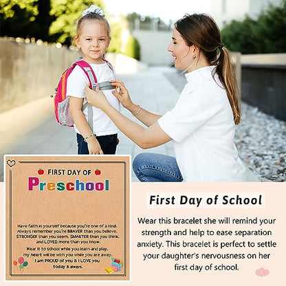 UPROMI To My Daughter/Granddaughter/Niece Bracelet Gifts for Girls - style: First Day of Preschool
