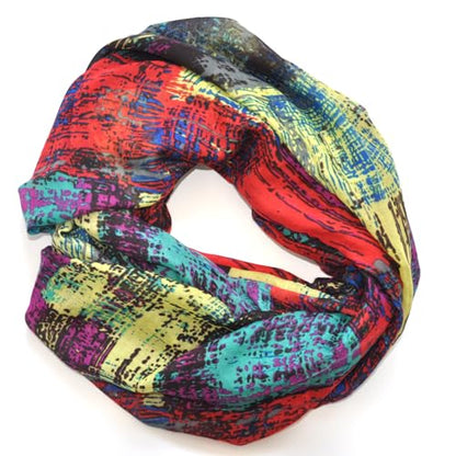 Jersey Knit Infinity Scarf Colorful Head Wrap for Travel - color: Color-b05