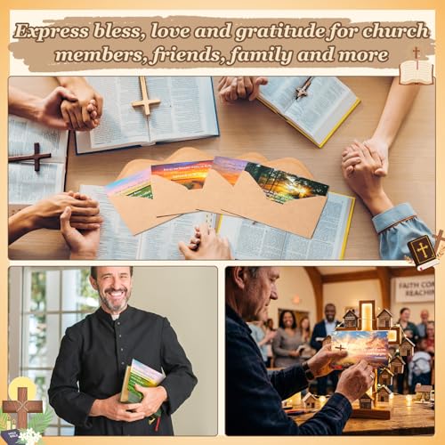 100 Sets Bible Verse Cards, with Envelopes Stickers, Landscape - style: Landscape