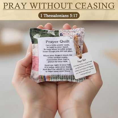 Redbaker 6 Pack Mini Pocket Prayer Quilt with Cross Inside Gift Set