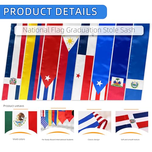 Graduation Flag Stole Sash Scarf Day Gifts - color: Mali Flag