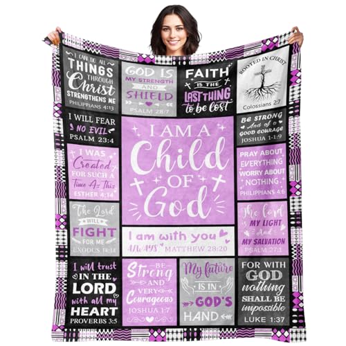 Christian Gifts for Women, Baptism Gifts for Girl, Christian Blanket - color: Christian Gifts Purple, size: 60"x80"