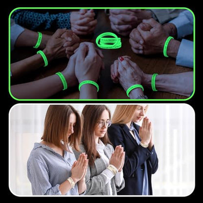 Estune 120 Pcs Bible Verse Bracelets Christian Wristbands, White Color - color: White Color