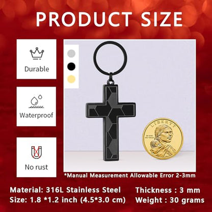 Football/Baseball/Soccer/Basketball Cross Keychain for Men Sport Gifts - color: Black, style: Soccer-joshua 1:9