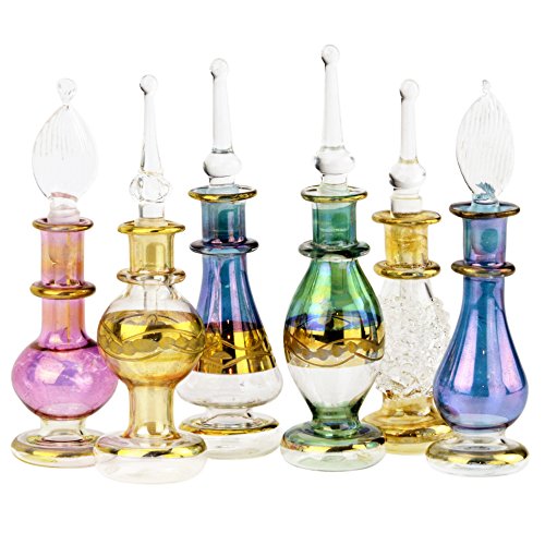 NileCart Set of 12 Egyptian Perfume Bottles 2" Empty Glass