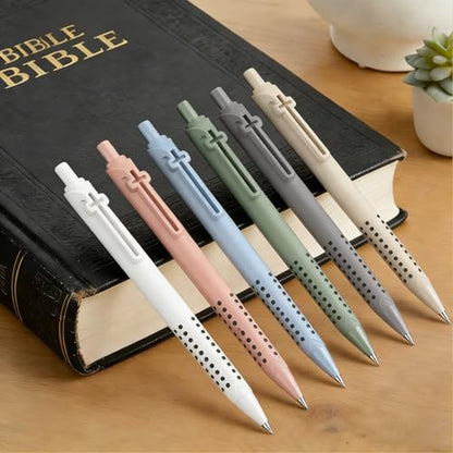6 Pack Bible Journaling Gel Pens, 0.7mm Black Ink Retractable - color: Morandi-Black Ink