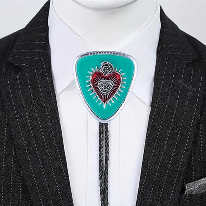 GelConnie Bolo Tie for Women Heart Cowboy Necktie Flower Gothic Mens Bolo Ties Bolero Necklace Red Western Ties for Men - color: Blue Heart Tie Necklace