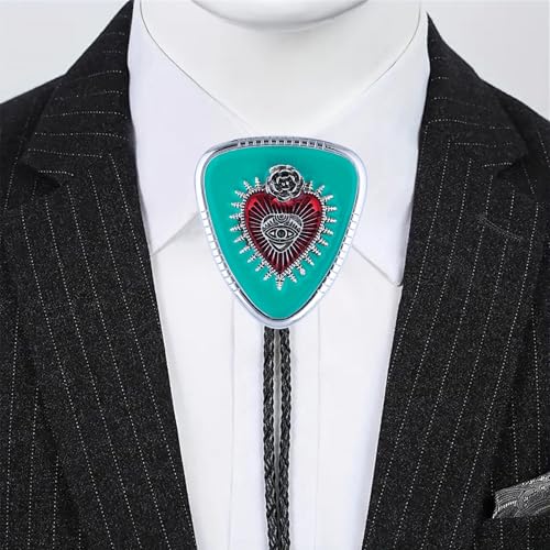 GelConnie Bolo Tie for Women Heart Cowboy Necktie Flower Gothic Mens Bolo Ties Bolero Necklace Red Western Ties for Men - color: Blue Heart Tie Necklace