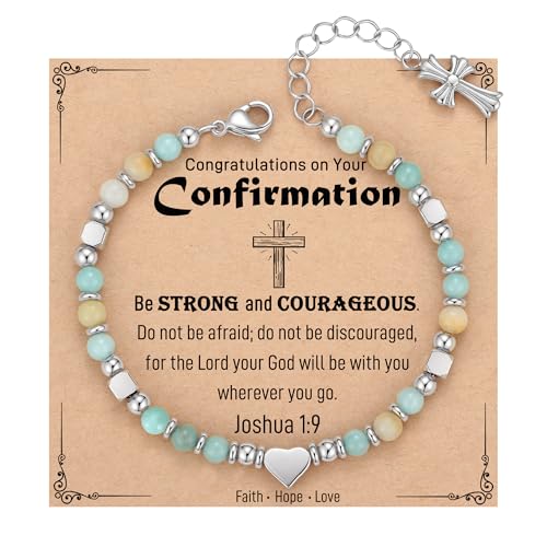 TONY & SANDY Christian Gifts for Women, Religious Cross Bracelet Faith Jewelry, Confirmation Baptism Christmas Birthday Gifts for Women, Unique Gifts for Teens Girls Kids Adults - style: Confirmation