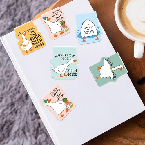 Funny Goose Magnetic Bookmarks, Cute Animal Book Marks for Reading - style: Silly Gosse