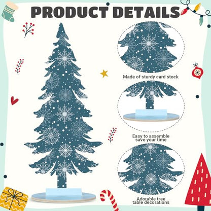 Namalu 16 Pcs Merry Christmas Tree Centerpiece Buffalo Plaid Snowflake - style: Merry