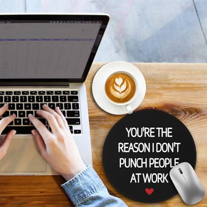 Funny Work Mouse Pad, Small Round Mousepad for Desk, Laptop - color: Funny Coworker Sign