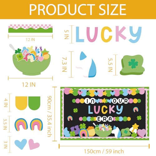 St. Patrick's Day Bulletin Board Decoration Set March Classroom Decor 87Pcs - color: St Patricks