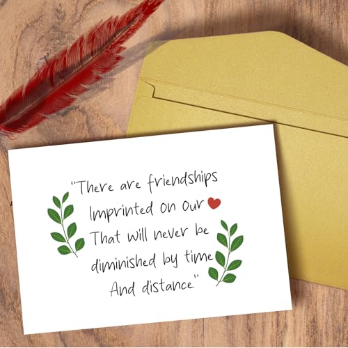 Sweet Friendship Card for Him Her, Birthday Card for Friend Bestie, Long Distance Friend Valentine Card, There Are Friendships Imprinted On Our Heart - color: Friendship Card