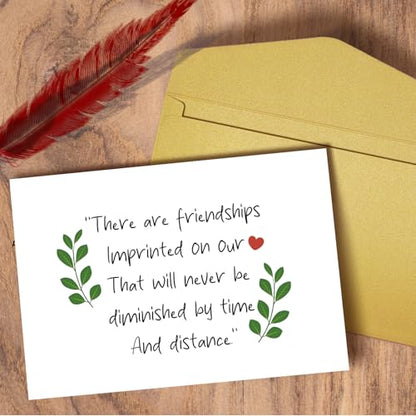 Sweet Friendship Card for Him Her, Birthday Card for Friend Bestie, Long Distance Friend Valentine Card, There Are Friendships Imprinted On Our Heart - color: Friendship Card