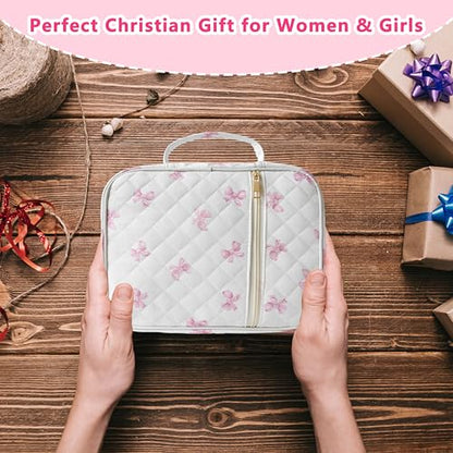 Bible Cover for Women (Pink Bow, Large) - color: A3 Pink Bow