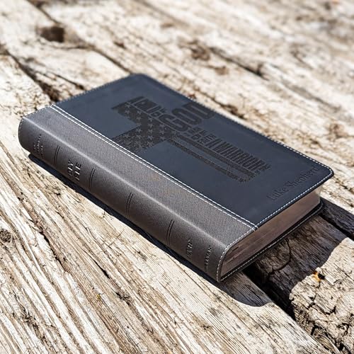 Personalized NIV Bible, Large Print, Custom Holy Cross Bible, New International Version | Man of Faith, Black - color: Black Personalized Leather