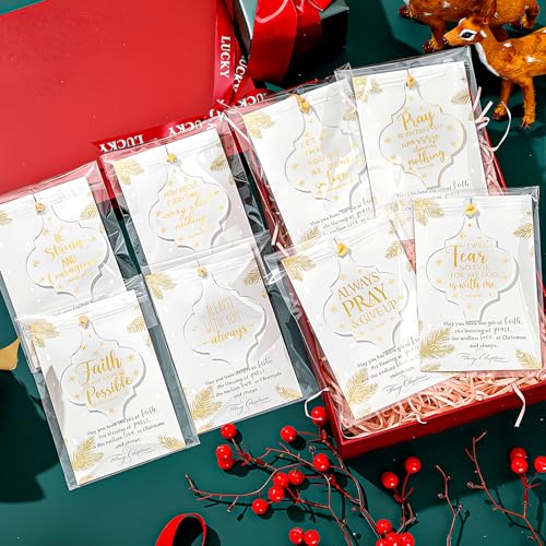 Kasyat 10 Sets Christian Tree Ornaments Bulk Clear with Cards, Casual - style: Casual