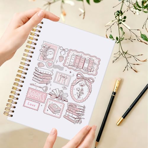 Book Lovers Cute Hardcover Spiral Notebook Journal for Women,A5 - color: Book Love-1