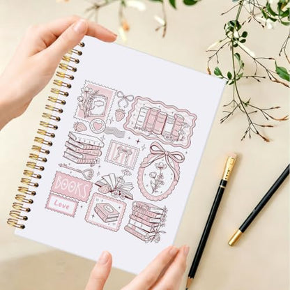 Book Lovers Cute Hardcover Spiral Notebook Journal for Women,A5 - color: Book Love-1