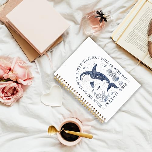 Shark Bible Notebooks for Note Taking, Shark Gifts, Shark Christian Office Supplies, Christian Journaling Notebook, Scripture Journals for Writing, Prayer Journal for Woman 5.5x8.3 - color: blue