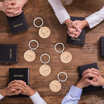 Sureio 48 Pcs Bible Verse Keychains Christian Gifts for Church, Round - style: Round