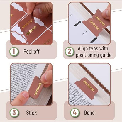 Mr. Pen- Laminated Bible Tabs, 75 pcs, Easy-to-Read & Apply - color: Metallic Gold Lettering 2