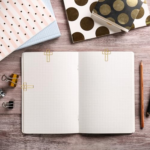50pcs Gold Heart Cross Paper Clips, Cross Paper Clips Jesus Bible Bookmark Book Reading & Journaling Supplies for Easter Egg Stuffing Christian Present