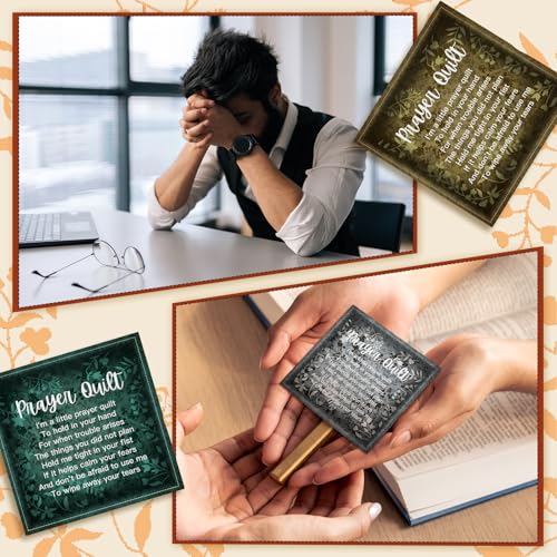 Fanfanwin 38 Sets Prayer Quilt Squares with Crosses, Retro, Brown - color: Brown, style: Retro
