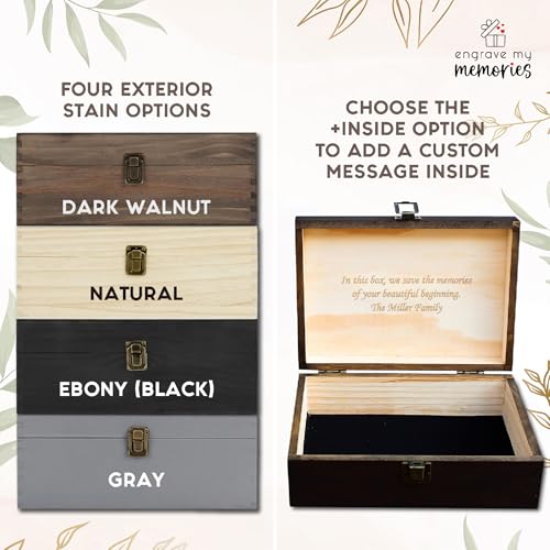 Personalized Time Capsule Box, Engraved Wooden Keepsake Box with Lid - style: 13. Time Capsule Designs