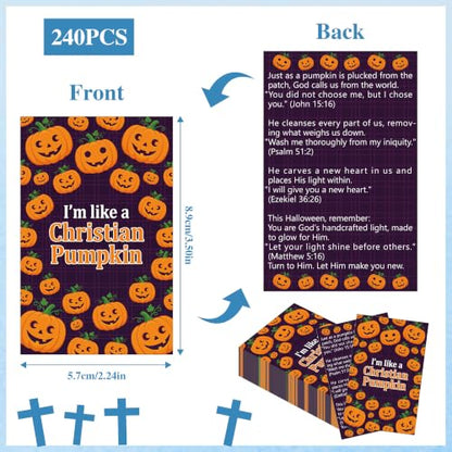 Gospel Tracts for Evangelism, Halloween Scripture Cards for Church - color: I'm like a christian pumpkin