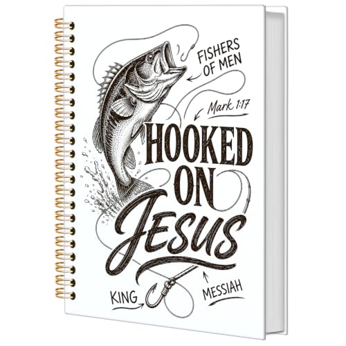Christian Fishing Spiral Notebook for Women Men 5.5x8.3 Inch - color: Christian Fisherman