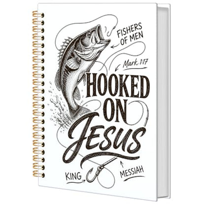 Christian Fishing Spiral Notebook for Women Men 5.5x8.3 Inch - color: Christian Fisherman