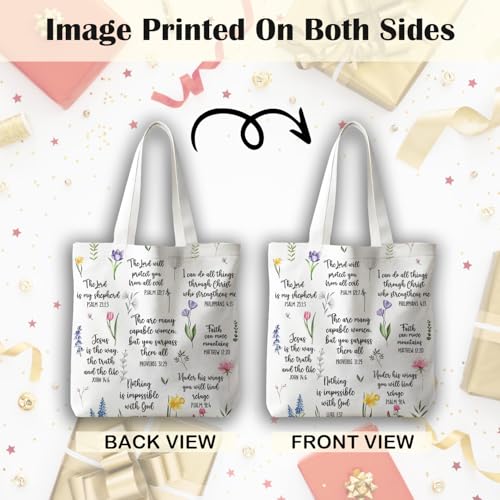 JINYO Christian Canvas Tote Bag, Bible Tote Bags for Women - color: Christian Tote Bag-c