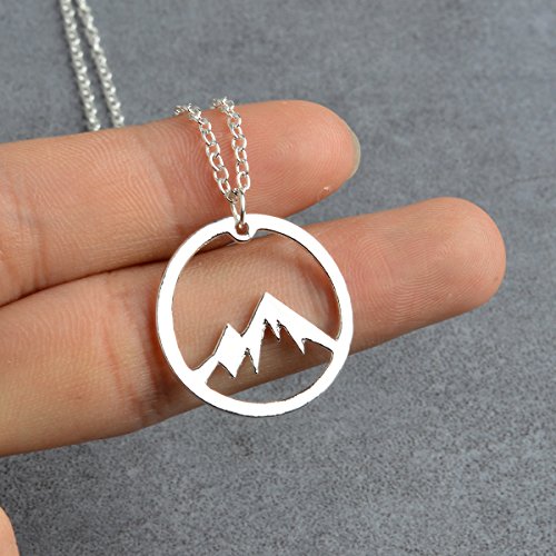 Baydurcan Silvery Necklace for Women Pendant Chain Friendship Necklace Gift - style: Mountain s